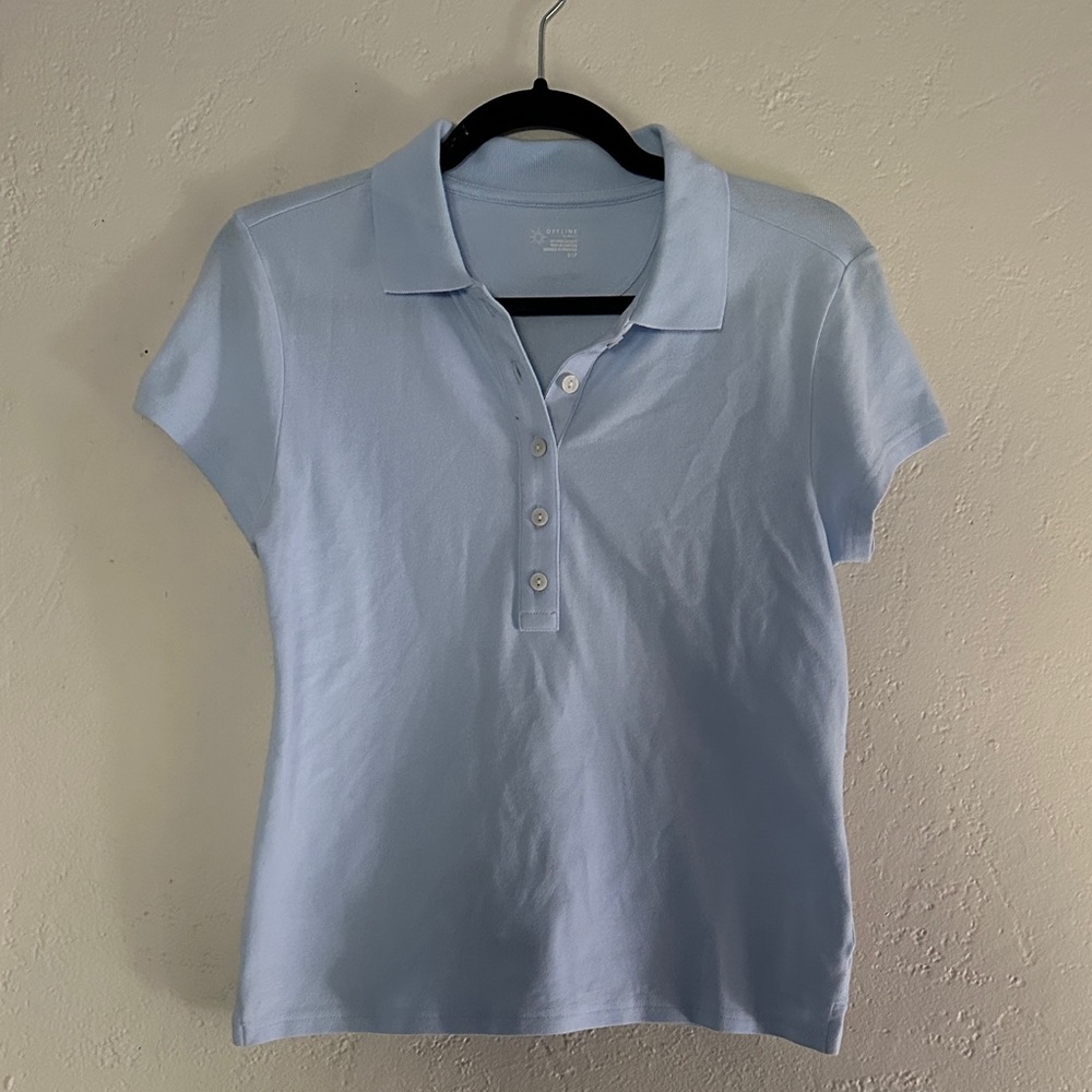 Sky Blue Button Down Collated Shirt NWT